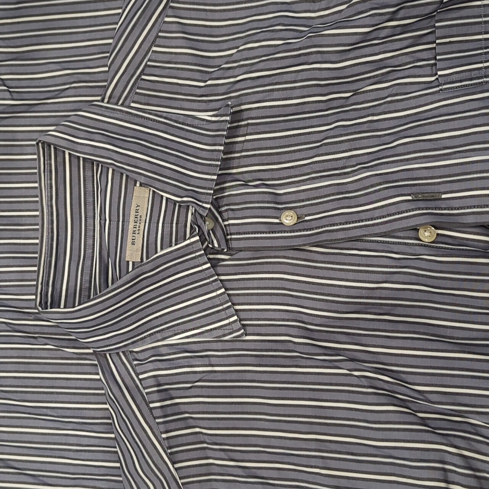 Burberry London Grey striped dress shirt